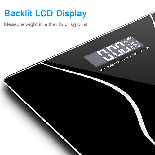 Дигитални скали за тежина, тежина на скали Точно мерење LCD -BacklitDisplay за домаќинство