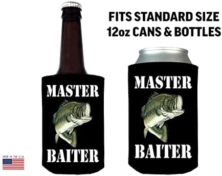 Смешен риболов господар Бајтер шега склопувачки пиво може да шишише пијалоци ладилни ракави 2 пакувања