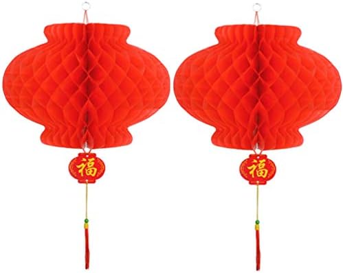 Амосфун Кинески фенер 30 парчиња кинески фестивал на фестивали на црвена хартија за новогодишни пролетни фестивали свадба и ресторан саќе