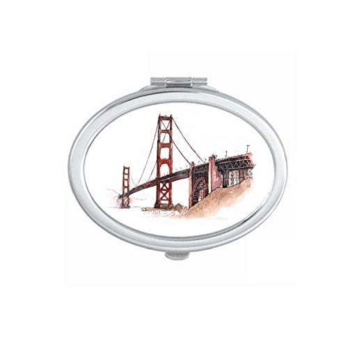 Мост Голден Гејт во Америка Калифорнија огледало преносен преклопен шминка со двојни странични очила