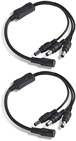 2-пакет 1 до 3 пат DC кабел за сплитер на напојување, приклучок 5,5мм x 2,1мм