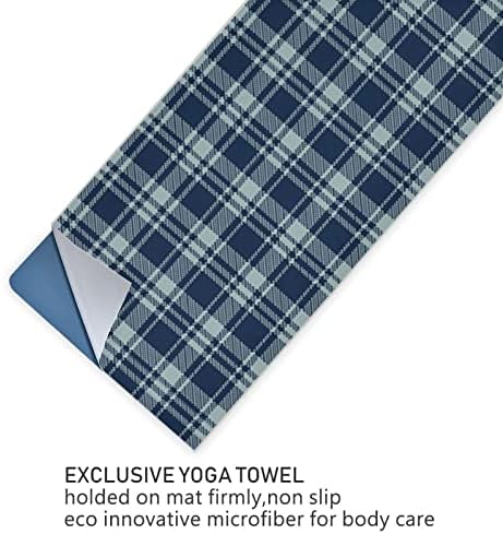 Augenserstan yoga ќебе правливо-сино-navy-plaid јога пешкир за јога мат пешкир