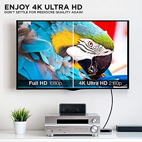 4K HDMI 2.0 Кабел 20 стапки [5 пакет] од Ritzgear. 18 Gbps Ultra со голема брзина плетенка најлонска кабел и златни конектори - 4K@60Hz/UHD/3D/2160P/1080P/ARC