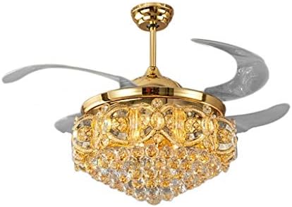 Вентилатори на таванот AUNEVN со ламба цинк легура кристален тавански вентилатор LED светлина невидлива нордиска ламба тавана