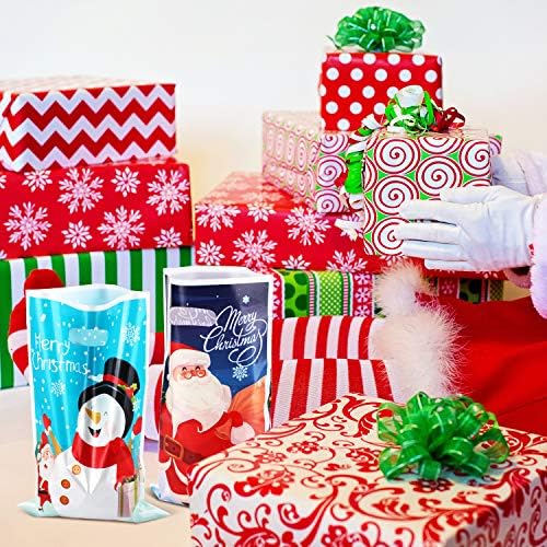 100 парчиња Божиќни торби пластични Божиќни торби Божиќни бонбони третираат торби за завиткување за материјал за Божиќни забави