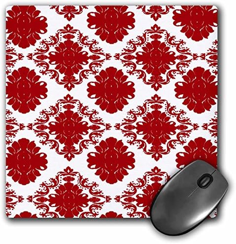 3dRose Прекрасна Црвена &засилувач; Бел Дијамант Дамаск Шема-Глувчето Рампа, 8 од 8