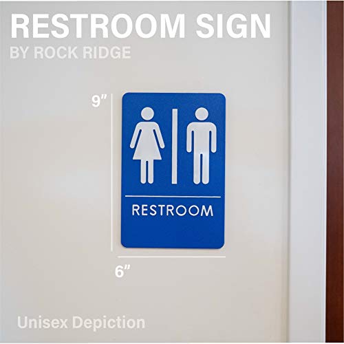 Знак за тоалетот на Унисекс, знаци на вратата во согласност со бањата АДА за канцеларии, бизниси и ресторани | Направено во САД