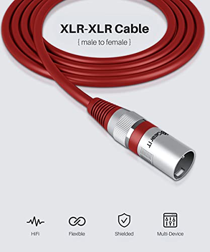 GearIT XLR ДО XLR Микрофон КАБЕЛ XLR МАШКИ До Женски Микрофон Кабел 3-Пински Избалансиран ЗАШТИТЕН XLR Кабел За Миксер, Студио