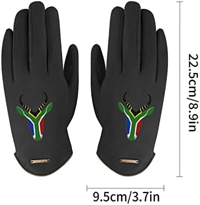 Јужноафриканско знаме Спринбок женски руно зимски нараквици топло на ракавици на допир на екранот на допир на екранот на допир