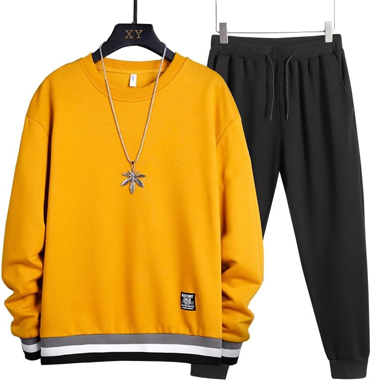 Машки хип хоп -тренерски дуксери+панталони џогирање џемпери постави пролетни џогер спортски костум за машко крпеница џемпер