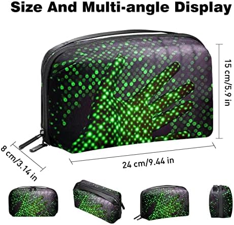 Организатор на електроника, Козметичка Торба, Организатор На Патувања За Електроника, Технолошка Торба, Зелена Шема На Рака Со Точки