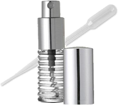 Гранд парфеми атомизатор, шише со спирално стакло, сребро распрскувач 1/4 мл 7,5 мл
