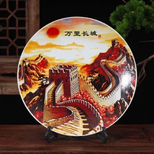 26 см ingингдезен керамички одличен wallид што виси плоча за украсување плоча кинеска дневна соба артефакт декорација