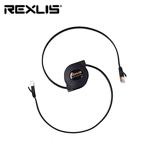 Rexus со висока класа повлечена мачка 7 Flat Ethernet Network Cable 4,9 ft, 10 Gigabit со голема брзина LAN жици Интернет-лепенка кабел
