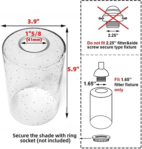 Чиста стаклена сенка на стаклена меур, стаклена ламба за стакло светло за замена на светло за замена на стакло со стакло од