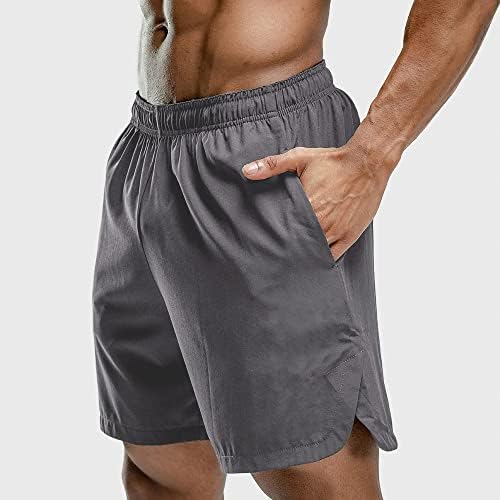 Машки шорцеви за мажи кои трчаат Брзи суви атлетски тренинзи за салата за мажи за мажи лесен бодибилдинг со џебови