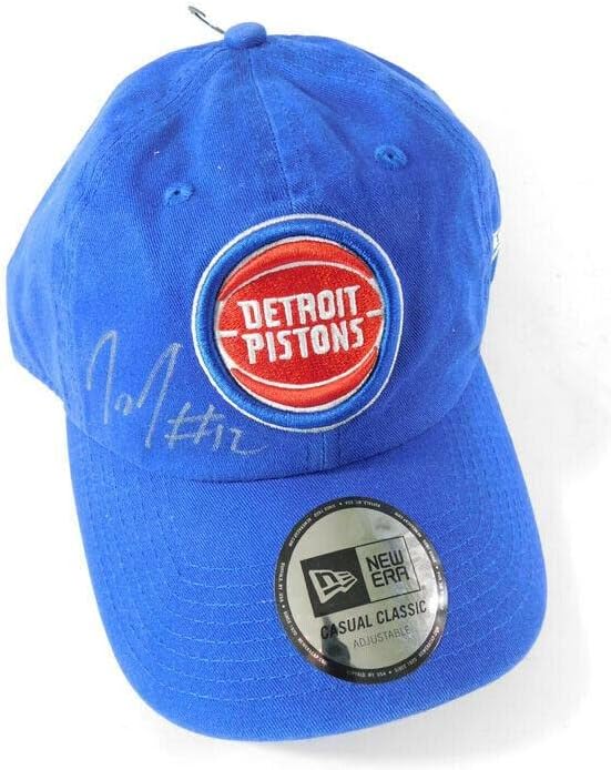 Нова ера прилагодлива капа капа на Детроит Пистонс потпишан од Тим Фразиер Авто во сребро - автограмирани НБА капи