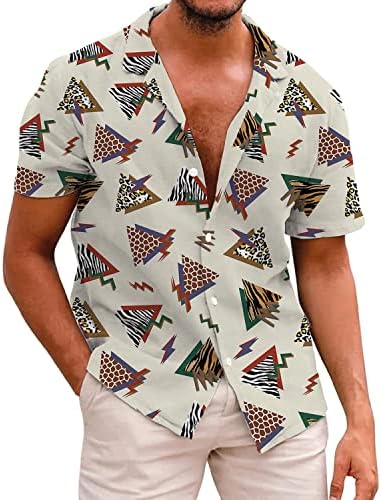 Менси кошули 80 -ти кошули за 90 -тите за мажи случајно копче надолу со кошула со краток ракав, смешна забава за брза облека за суви мажи