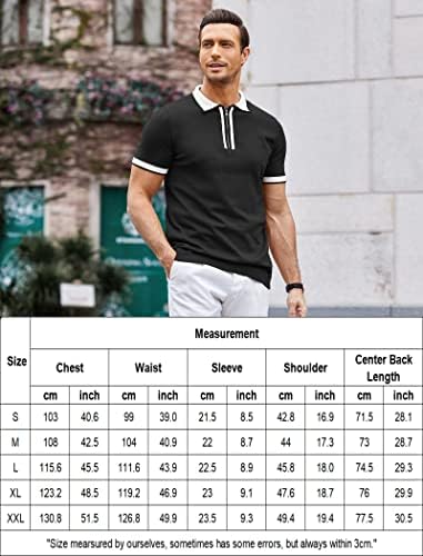 Coofandy Men Zipper Polo кошула обична плетена кратка ракав Поло маица ретро голф лето поло