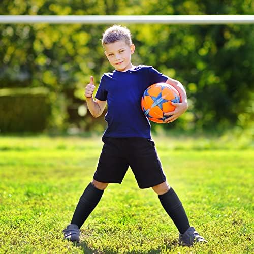 6 пара детски фудбалски сјајни чорапи, телесни чувари на покривки за 5-10 години момчиња црни телеви ракави кошарка мала големина млади