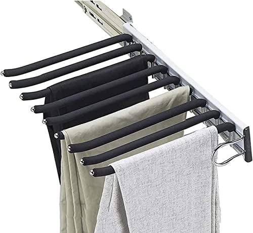 QLDFX Панталона за панталони 9 раце извлечете панталони за закачалки за панталони за складирање на панталони за складирање на просторот