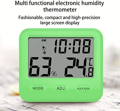 Uklsqma Висока прецизна температура и мерач на влажност со временски алармен часовник Електронски дигитален дисплеј Температура