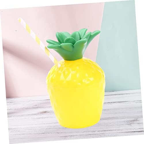Didiseaon Пипчиња чаша ананас пијалок чаши забава чаши вода чаши слама жолта ананас декоративна забава чаши pe пијат чаши