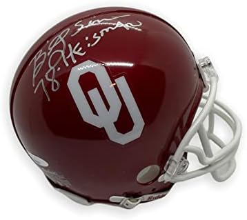 Били Симс Потпиша Автограм Мини Шлем Оклахома со Натпис Тристар-Автограм Колеџ Мини Шлемови