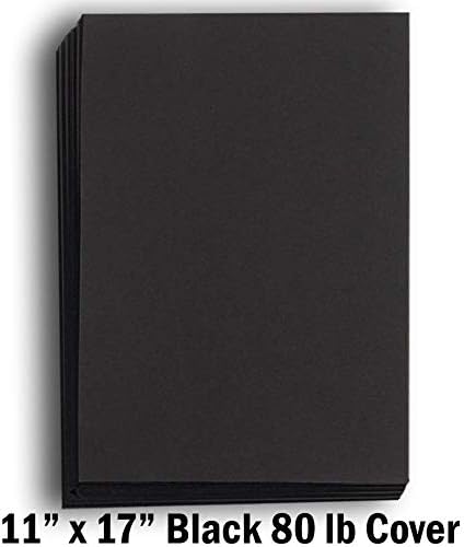 Хамилко 11x17 Црна картонска хартија 80 lb картичка за покривање 25 пакет