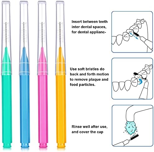 Пателај 50 парчиња загради четка за почиста интердентална четка за заби заби заби заби за забна глава орална стоматолошка хигиена