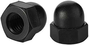 M8-1.25 Acorn Nuts Nylon Hex Cap Nut inner Threated Cover, црна, количина 25