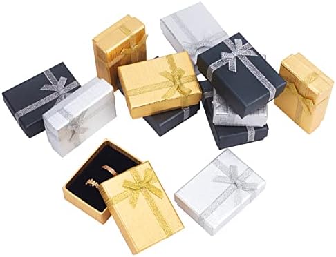 Сет Кутија За Подароци За Накит PH Pandahall, 12 парчиња 2, 7x2x1 Инчни Картонски Кутии За Накит Кутија За Подароци Со Мала Кутија