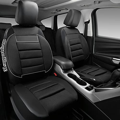 CAR PASS кожа 3Д пена за поддршка на задниот дел на седиштето на автомобили за целосни капаци на седиштето за воздушни мрежи,