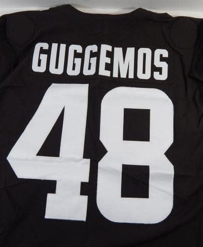 2020 Кливленд Браунс Ник Гугемос 48 Игра користеше кафеава практика Jerseyерси 42 442 - Непотпишана игра во НФЛ користена дресови
