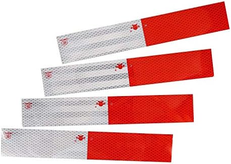 Рефлексивна лента 2 × 12 × 30 пакет црвена/бела Совредност Безбедност ВНИМАНИЕ ПРЕДУПРЕДУВАЕ ДОТ-Ц2 Рефлектор