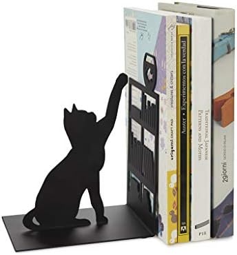 Балви Книга Риболов Мачка Декоративна Книга Со Мачка, Библиотека и Риба Во Аквариум Железо 17 См Црно