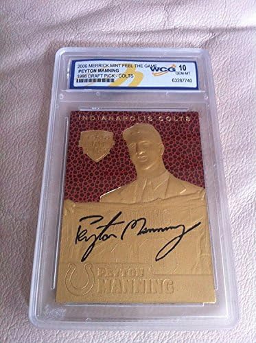 Peyton Manning 1998 Draft Signature Series WCG Gem-MT 10 23kt златна ретро дебитантска картичка!