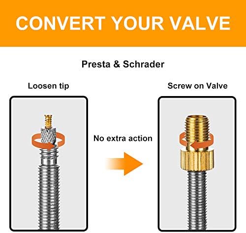 Адаптер За Вентили Hzjd Presta, Конвертирајте Ја Presta Во Адаптер Scrader За Велосипед, Надувајте Гума Користејќи Стандардна Пумпа