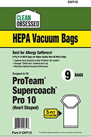 Чисти Опседнати H - 10 Hepa Кеси Одговара На Proeam SuperCoach Pro 10 9 Пакет Вакуум Кеси-Најдобро За Оние Кои Страдаат Од Алергија!