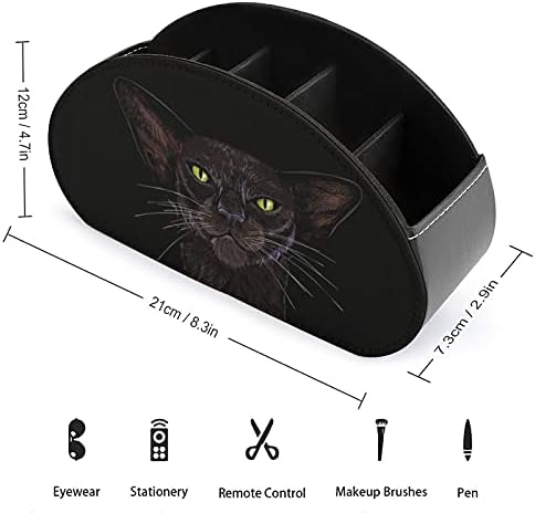 Држач за далечински управувач на црна мачка лице за складирање на кутии за складирање на кутија за десктоп за канцелариски материјали за