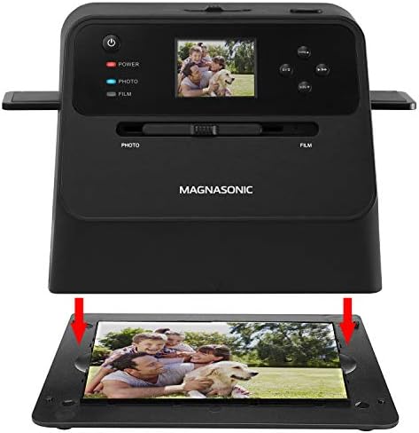Magnasonic All-in-One скенер за филм и фото, резолуција од 14MP, претвора 4x6 фотографии, 35мм/110/126 филм и 135 слајдови во дигитални JPEG,