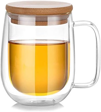Чаши За пиење Комплет Од 2 Стаклени Чаши Со Двојни Ѕидови Со Капак, Боросиликатни Стаклени Чаши За Чај Кафе Лате Капучино Еспресо