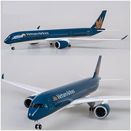 Модели на авиони 1/142 Скала Авион Airbus A350 Dreamliner Model со LED светла и тркала што умираат пластични авиони рамни украси