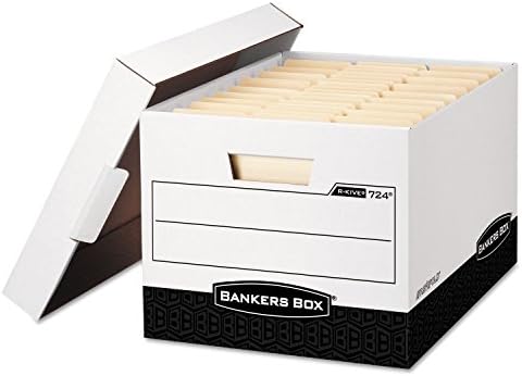 Банкарска кутија 00724 Датотека за складирање, писмо/легално, 12-инчен x15-инчен x10-инчен, 12/ct, бело/црно