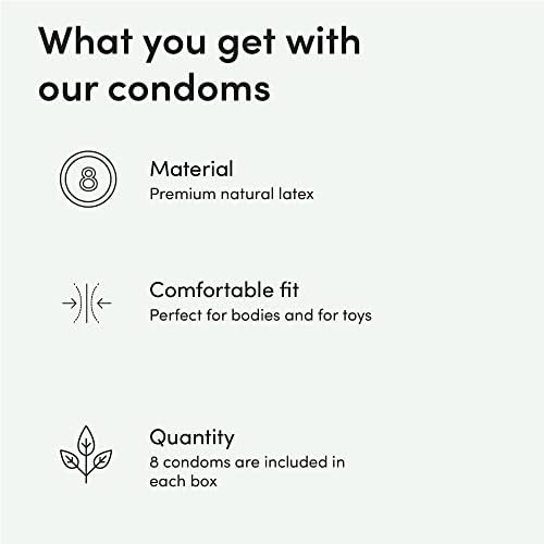 Hims & Hers Ultra тенки природни латекс кондоми за максимална чувствителност, уникатен шестоаголен дизајн за посилно и едвај чувство, лесно