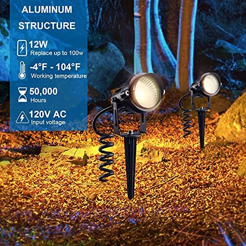 Sunvie 120V Spot Lights Outdoor LED пејзаж Осветлување 12W AC рефлектирани за водоотпорни пејзажни светла со зачинет удел за дрвја