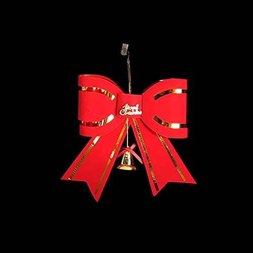 Декорација на новогодишна Елка Црвена Голема Машна Вратоврска 13 см Со Ѕвонче Приврзок Декоративна Венец За Мантија Лето