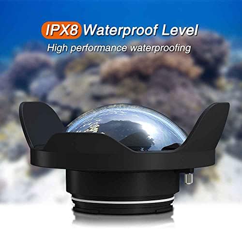 Seafrogs WA-005-B Оптички акрилик 40м/132ft 6 инч широк агол на куполи порта Fisheye леќи со широк агол за водоотпорна камера кутија