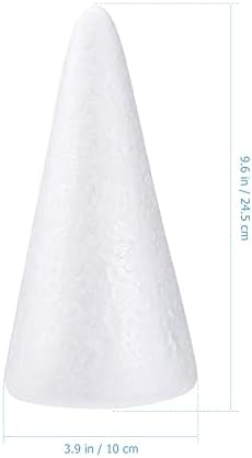 Конуси за пена Среќнајами 6 п.п. Божиќна пена конус за DIY уметности и занаети бел полистирен конус форми мали 24,5 см конуси