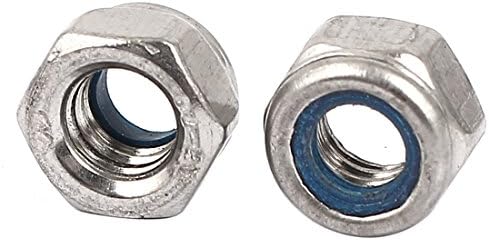 AEXIT M6 304 нокти, завртки и сврзувачки елементи Не'рѓосувачки челик само-заклучување на хексадецимално запрено, стоп на орев сребро орев и завртки поставува тон 10 парч